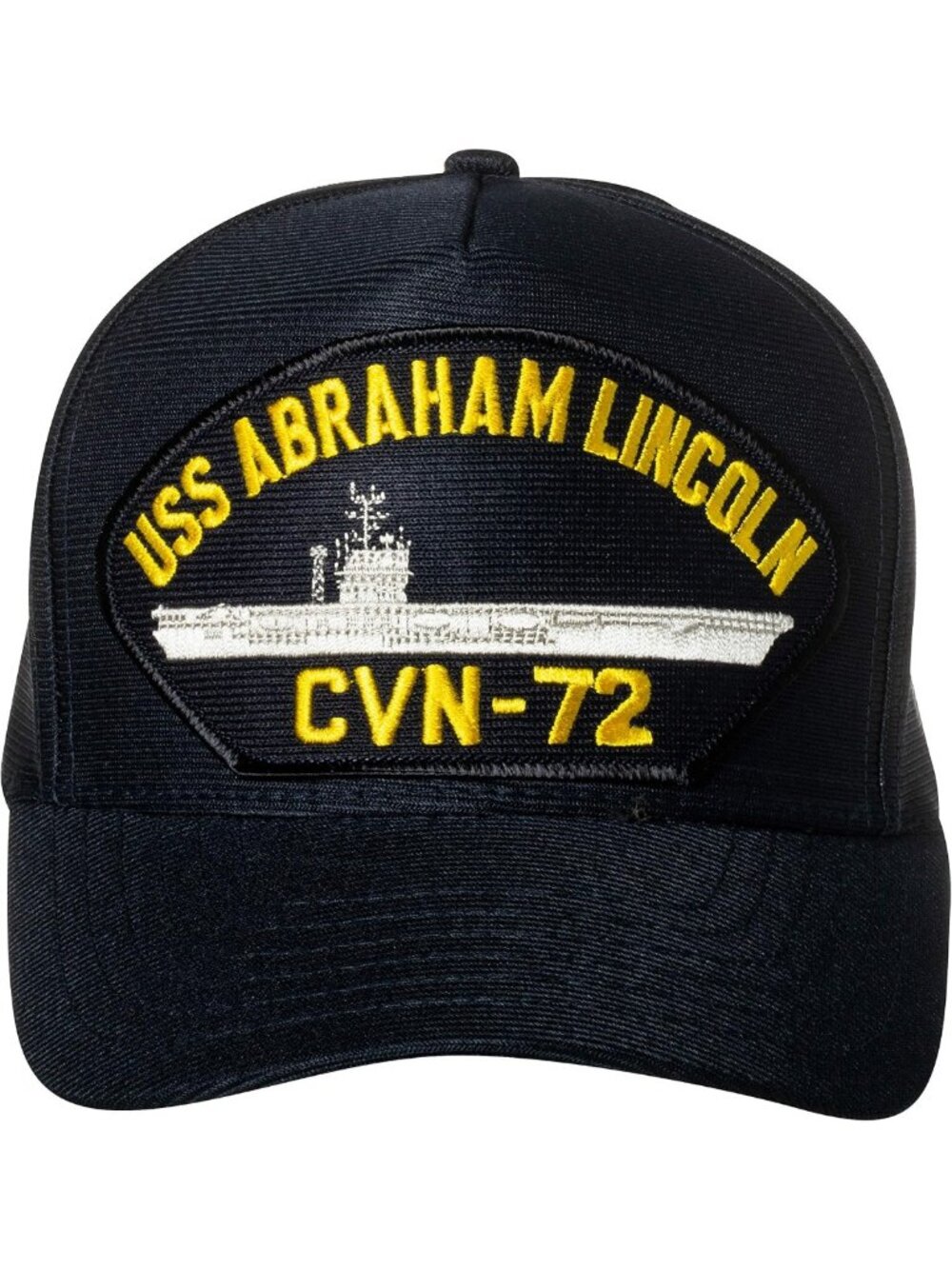 Navy Blue Baseball Cap with USS Abraham Lincoln CVN-72 Aircraft Carrier Emblem
